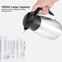12V 1000ml Stainless Steel Car Heating Kettle Automobile Electric Heating Kettle Portable Water Cup -KitchenAid Shop 419SjYCIouL