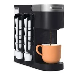 K Cup Coffee Pod Holder For Keurig K-cup Coffee, Side Mount Storage Organizer, Perfect For Small Counters ( Black, 2 Pack For 10 K Cups)
