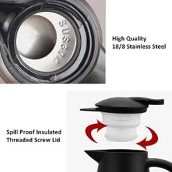 Coffee Carafe For Keeping Hot,68oz/2L Thermal Carafe For Hot Liquids,Insulated Coffee Thermos Carafe,Stainless Steel Thermal Pot Flask,Dual Wall Insulated Water Tea Beverage Dispenser & Cleaner Brush 6 Coffee Carafe For Keeping Hot,68oz/2L Thermal Carafe For Hot Liquids,Insulated Coffee Thermos Carafe,Stainless Steel Thermal Pot Flask,Dual Wall Insulated Water Tea Beverage Dispenser & Cleaner Brush -KitchenAid Shop 419i2qQWt0L