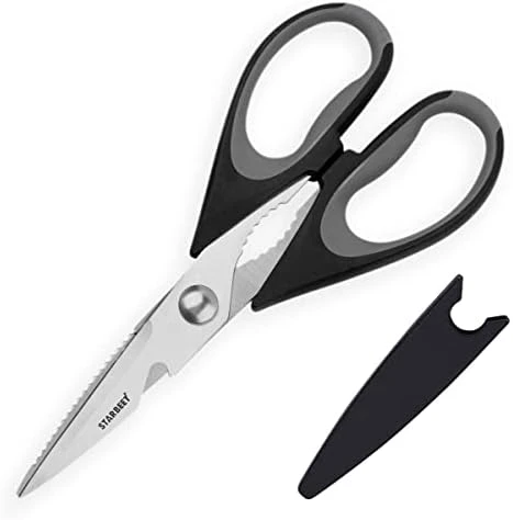 Heavy Duty Kitchen Shears – 6 In 1 Stainless Steel Ultra Sharp Poultry Scissors - Can Also Be Used As Beer Opener, Bottle Opener, Nut Cracker, Fish Scale Shaver & Floral Scissors (Red) 7 Heavy Duty Kitchen Shears – 6 In 1 Stainless Steel Ultra Sharp Poultry Scissors - Can Also Be Used As Beer Opener, Bottle Opener, Nut Cracker, Fish Scale Shaver & Floral Scissors (Red) - Image 5