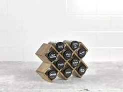 Kamenstein 18 Jar Criss-Cross 2-in-1 Spice Organizer For Countertop Or Wall With Spices Included, FREE Spice Refills For 5 Years, Bamboo With Black Caps -KitchenAid Shop 419jIEDr4cL. AC