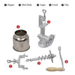 Home Use Manual Crank Grain Grinder For All Kinds Of Grain 17" Tall & 5" Hopper Silver -KitchenAid Shop 419jk3mfHsL