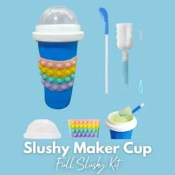GENERIC FROSTY - Magic Slushy Maker Squeeze Cup - Tiktok Smoothie- Frozen Drink - Soda Slushie - Ice Cream - Bonus Straw Spoon, Brush Cleaner, Pop It Squeeze Sleeve & Recipe -KitchenAid Shop 419o5wYkxZL