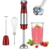 Immersion Hand Blender,500W-Stepless Speed 4-in-1 Smart Stick Blender With 800ml Mixing Beaker,Milk Frother,Egg Whisk For Smoothies/Puree Baby Food/Sauces/Soups,Red -KitchenAid Shop 419osJRBrFL