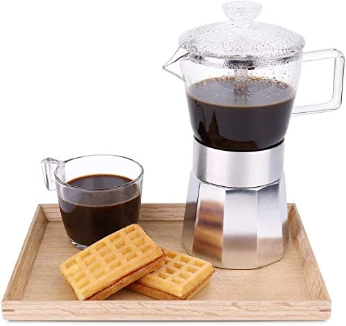 Premium Crystal Glass-Top Stovetop Espresso Moka Pot - 9 Cup - Coffee Maker, 360ml/12.7oz/9 Cup (espresso Cup=40ml) Gift Idea For Husband Wife 4 Premium Crystal Glass-Top Stovetop Espresso Moka Pot - 9 Cup - Coffee Maker, 360ml/12.7oz/9 Cup (espresso Cup=40ml) Gift Idea For Husband Wife - Image 2