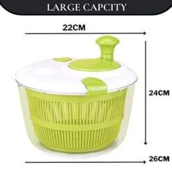 Large Salad Spinner Vegetable And Fruit Cleaner – Quick And Easy Lettuce Spinner Veggie Dryer, Fruit Washer –Smart Lock Lid With Brake – Compact Storage And Easy Draining -KitchenAid Shop 419sNkVc3nL