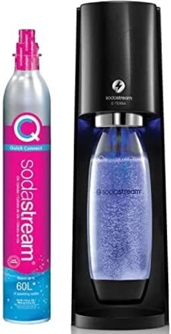 SodaStream E-TERRA Sparkling Water Maker Bundle (Black), With CO2, Carbonating Bottles, And Bubly Drops Flavors -KitchenAid Shop 419tg33Gg4L. AC