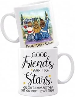 Customized Best Friend Mug For Women, Besties, Soul Sisters Together To Be Sisters By Heart Custom Mug Personalized With Names, Hairstyles, Texts For Friends Birthday Gift Mugs 11oz / 15oz -KitchenAid Shop 419uz6pbQVL. AC