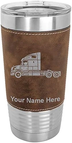 20oz Vacuum Insulated Tumbler Mug, Truck Cab, Personalized Engraving Included (Faux Leather, Black) 17 20oz Vacuum Insulated Tumbler Mug, Truck Cab, Personalized Engraving Included (Faux Leather, Black) - Image 15