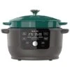 , 6-Quart 1500W Electric Round Dutch Oven, 5-in-1: Braise, Slow Cook, Sear/Sauté, Cooking Pan, Food Warmer, Enameled Cast Iron, Free App With 50 Recipes, Perfect Wedding Gift, Green