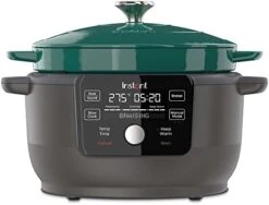 , 6-Quart 1500W Electric Round Dutch Oven, 5-in-1: Braise, Slow Cook, Sear/Sauté, Cooking Pan, Food Warmer, Enameled Cast Iron, Free App With 50 Recipes, Perfect Wedding Gift, Green 18 , 6-Quart 1500W Electric Round Dutch Oven, 5-in-1: Braise, Slow Cook, Sear/Sauté, Cooking Pan, Food Warmer, Enameled Cast Iron, Free App With 50 Recipes, Perfect Wedding Gift, Green -KitchenAid Shop 419zc3f6neL. AC