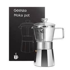 Premium Crystal Glass-Top Stovetop Espresso Moka Pot - 9 Cup - Coffee Maker, 360ml/12.7oz/9 Cup (espresso Cup=40ml) Gift Idea For Husband Wife