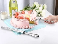 Cake Knife And Server Set,18/10 Stainless Steel Cake Pie Pastry Servers, Sweet Love Cake Serving Set Perfect For Wedding, Birthday,Home, Parties And Events -KitchenAid Shop 41A9iX7BHBL