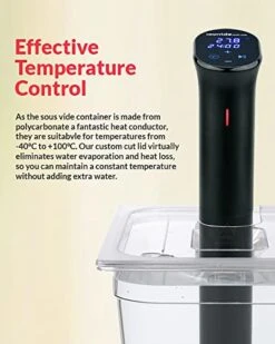 Vide Tools 11.6 Litre Polycarbonate Container - Custom Cut Lid To Suit The IVide Sous Vide Cooker - Clear Cooking Vessel - BPA Free, Non-Stick, And Dishwasher Safe, SVT-PS11GN-IVIDE -KitchenAid Shop 41AB622tgfL