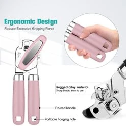 Utway Can Opener,Professional 3-in-1 Multifunctional Manual Can Openers Bottle Opener,Kitchen Durable Stainless Steel Heavy Duty Can Opener Manual Can Opener Smooth Edge For Kitchen Seniors Friendly -KitchenAid Shop 41AOHMJv8BL