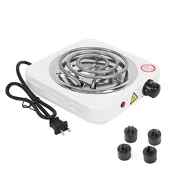 1000W White Stainless Electric Burner, Compact And Portable Hot Plate For Cooking, Camping Appliances With Temperature Controls, Power Indicator Lights, Easy To Clean -KitchenAid Shop 41AQEousRSS 1