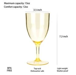 15-ounce Acrylic Stem Wine Glasses, Set Of 6 Multicolor | Made Of Shatterproof Plastic And Ideal For Indoor And Outdoor Use, Reusable, Party Colors 9 15-ounce Acrylic Stem Wine Glasses, Set Of 6 Multicolor | Made Of Shatterproof Plastic And Ideal For Indoor And Outdoor Use, Reusable, Party Colors -KitchenAid Shop 41AQvo9U6LL