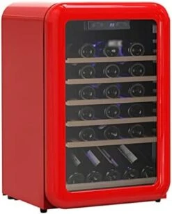 AWJ Wine Cellars Constant Temperature Wine Cabinet,Small Refrigerator 115 Liters,4℃-22℃ Mini Fridge,6-Layer Imported Beech Wood Shelf Three-Layer Glass + Low-E Coating -KitchenAid Shop 41AXvMfVoVL. AC 1