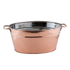 Old Dutch Beverage Tub, 23" X 13.5" X 9", Copper