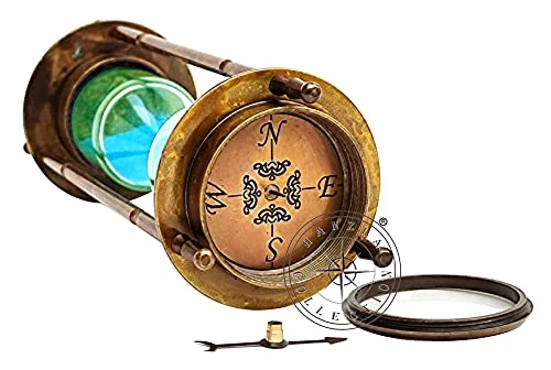 Marine Antique Brass Compass Hourglass Nautical Maritime Sand Timer & Desk Clock 4 Marine Antique Brass Compass Hourglass Nautical Maritime Sand Timer & Desk Clock - Image 2