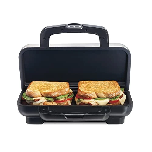 Deluxe Hot Sandwich Maker, Nonstick Plates, Stainless Steel (25415) 3 Deluxe Hot Sandwich Maker, Nonstick Plates, Stainless Steel (25415)
