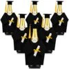 6 Pieces Graduation Wine Coat Bottle Covers Sets, Felt Graduation Gown And Bottle Toppers Doctoral Cap With Tassels Suit For Wine Or Champagne Bottle, Wine Gift Bags For Graduation Party Decor (Black) -KitchenAid Shop 41AfQW1WPVL