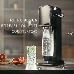 SodaStream Art Sparkling Water Maker Bundle (Black), With CO2, DWS Bottles, And Bubly Drops Flavors -KitchenAid Shop 41AhFKK57aL