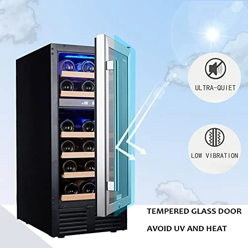 Wine Cooler Refrigerator, Digital Temperature Control Freestanding Or Built-in Dual Zone Wine Cellar, Up To 28 Bottles 4 Wine Cooler Refrigerator, Digital Temperature Control Freestanding Or Built-in Dual Zone Wine Cellar, Up To 28 Bottles - Image 2