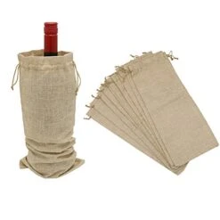 10pcs Jute Wine Bags 1.5L, 16 X 6.7 Inches Hessian Wine Bottle Gift Bags With Drawstring (Brown) 14 10pcs Jute Wine Bags 1.5L, 16 X 6.7 Inches Hessian Wine Bottle Gift Bags With Drawstring (Brown) -KitchenAid Shop 41B4Xwf8i0L