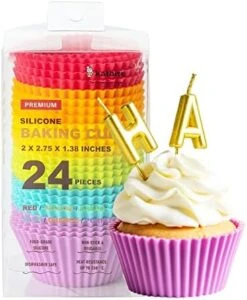 Katbite Silicone Cupcake Baking Cups 24 Pack, Heavy Duty Silicone Baking Cups, Reusable & Non-stick Muffin Cupcake Liners Holders Set For Party Halloween Christmas Bakery Molds Supplies 16 Katbite Silicone Cupcake Baking Cups 24 Pack, Heavy Duty Silicone Baking Cups, Reusable & Non-stick Muffin Cupcake Liners Holders Set For Party Halloween Christmas Bakery Molds Supplies -KitchenAid Shop 41B5fztZYqL. AC