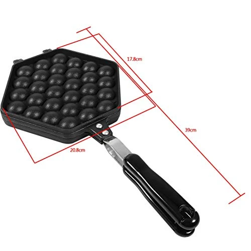 Bubble Waffle Maker, Egg Waffle Maker Pan Hong Kong Style Egg Waffle Baking Mold Tray 5 Bubble Waffle Maker, Egg Waffle Maker Pan Hong Kong Style Egg Waffle Baking Mold Tray - Image 3
