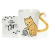 Orange Cat Mug & Coaster Set - 3D Ceramic Coffee Mug - Cat Tea Cup With Tail Cat Handle - Novelty Coffee Mugs - Cute Cups - Cute Cat Tea Mug - Cat Lover Gifts For Women (12oz) -KitchenAid Shop 41BMfEpJPQS