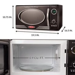 RMO4BK Retro 0.9 Cubic Foot 800-Watt Countertop Microwave Oven, 5 Power Levels And 12 Cook Settings, LED Display, Jet Black -KitchenAid Shop 41BOyPoHz1L