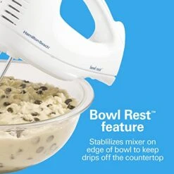 Hamilton Beach 6-Speed Electric Hand Mixer With Whisk, Traditional Beaters, Snap-On Storage Case, White -KitchenAid Shop 41BQfo7b1RL