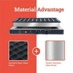 Mini Pancakes Maker, 50PCS Arepa Maker 1700W 1.8 Inches Mini Pie Maker Stainless Steel Commercial Electric Baker Machine Nonstick Poffertjes Pan For Home Kitchen Restaurant Snack Bar (US Plug 110V) -KitchenAid Shop 41BdObUa3HL
