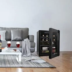 22 Inch Compressor Wine Cooler Refrigerator 16 Bottles,Large Freestanding Wine Cellar With Glass Door,41f-64f Digital Temperature Control Fridge For Red, White, Champagne Or Sparkling Wine -KitchenAid Shop 41BeHS6r3XL