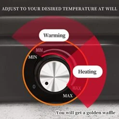 Aluminum Waffle Maker, 1500W Belgian Waffle Maker With Adjustable Temperature Control, Non-Stick Mini Waffle Easy Clean Up Waflera Electrica With Cool Touch Handle(Black) 11 Aluminum Waffle Maker, 1500W Belgian Waffle Maker With Adjustable Temperature Control, Non-Stick Mini Waffle Easy Clean Up Waflera Electrica With Cool Touch Handle(Black) -KitchenAid Shop 41BiYisY94L