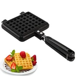 Pan Waffle, Nonstick Waffle Maker Pan, Stove Top Waffle Skillet For Belgian Waffles Sandwich Toaster, Breakfast, 5.5" L X 5.1" W, Sandwich Maker