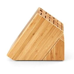25 Slot X-Large Bamboo Knife Block Holder Without Knives, Countertop Butcher Block Kitchen Knife Stand, Hold Multiple Large Blade Knives, Wider Slots For Easier Storage -KitchenAid Shop 41Bse75anrL