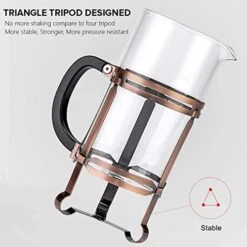 French Press Coffee Maker (34 Oz) With 4 Filters - 304 Durable Stainless Steel, Heat Resistant Borosilicate Glass Coffee Press, BPA （include 1 Cleaning Brush,1 Spoon And 2 Spare Filter Screen） -KitchenAid Shop 41C1ZVMVEIL
