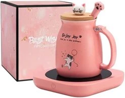 Smart Coffee Mug Warmer & Cute Cat Mug Set, Beverage Cup Warmer For Desk Home Office, Candle Warmer Plate For Milk Tea Water With Two Temperature Setting(Up To 140℉/ 60℃), 8 Hour Auto Shut Off -KitchenAid Shop 41C2 hADdtL. AC