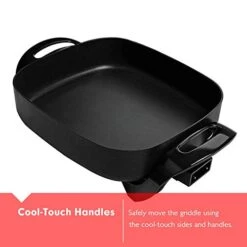 Aynel 12 X 12 Inch Nonstick Ceramic Electric Skillet With Glass Lid, Aluminum Body, 1400-Watts, Adjustable Temperature Controller Goes Up To 460 Degrees For Fry, Bake, Steam Or Simmer, Easy To Clean -KitchenAid Shop 41C39GrhIjL