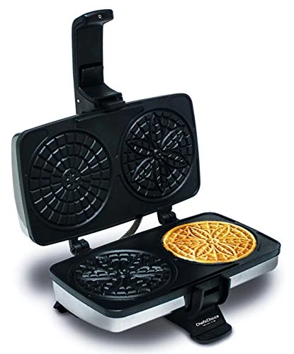 's Choice Pizzelle Maker Toscano PizzellePro Features Nonstick Surface And Even Heating For Two Baked Treats In Seconds, 2-Slice, Silver 4 's Choice Pizzelle Maker Toscano PizzellePro Features Nonstick Surface And Even Heating For Two Baked Treats In Seconds, 2-Slice, Silver - Image 2