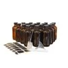 18 Pack 8 Oz Amber Glass Bottles With Caps | The Brown Glass Bottles Includes Caps & A Funnel And Brush With Bonus Labels To Easily Identify It's Contents -KitchenAid Shop 41CF8YK70XL
