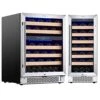 24" & 15" Wine Cooler Refrigerator,Side-by-Side Dual Zone Wine Fridge Refrigerator Fits Large Bottles Keep Consistent Temperature Low Noise Reversible Glass Door, Hold 79 Bottles -KitchenAid Shop 41CMQ6W6fJL