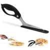 Scizza | Non-Stick Pizza Scissors With Protective Server | Stainless Steel Pizza Cutter Scissors | All-In-One Pizza Slicer & Pizza Server | Easy-To-Use & Easy-To-Clean Pizza Cutters | Black
