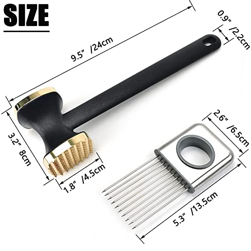 Kitchen Meat Tenderizer Sets - Heavy Duty Manual Hammer Mallet Tool And Meat Tenderizer Needle Tool,Meat Hammer Used For Steak, Chicken, Fish,Meat Pounder With Comfort Grip Handle 4 Kitchen Meat Tenderizer Sets - Heavy Duty Manual Hammer Mallet Tool And Meat Tenderizer Needle Tool,Meat Hammer Used For Steak, Chicken, Fish,Meat Pounder With Comfort Grip Handle - Image 2