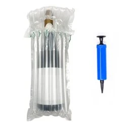 Nnovative Haus Pack Of 25 Wine Bottle Protector Bag With Free Pump. Inflatable Air Columns Cushioning Safe Transportation Of Glass Bottles While Traveling On Airplane. Premium Packaging Materials