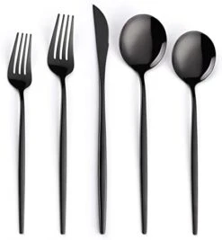Pattern Matte Silverware Set For 8,40-Piece Square Goth Matte Black Flatware Set,Unique Pattern Design,Satin Finish Cutlery For 8,Halloween Skull Tableware Utensils For Kitchen Dishwasher Safe -KitchenAid Shop 41CmBkHwoML. AC