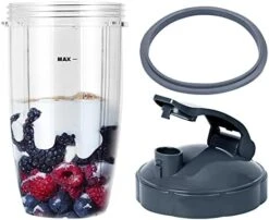 2 Pcs Replacement 18oz Cups For Blender【3 Size Options, 18oz, 24oz, 32oz】with Two Flip Top To Go Lid, Rubber Seals, Compatible With NutriBullet 600w And 900w Blender Accessory. -KitchenAid Shop 41CncZ14iBL. AC